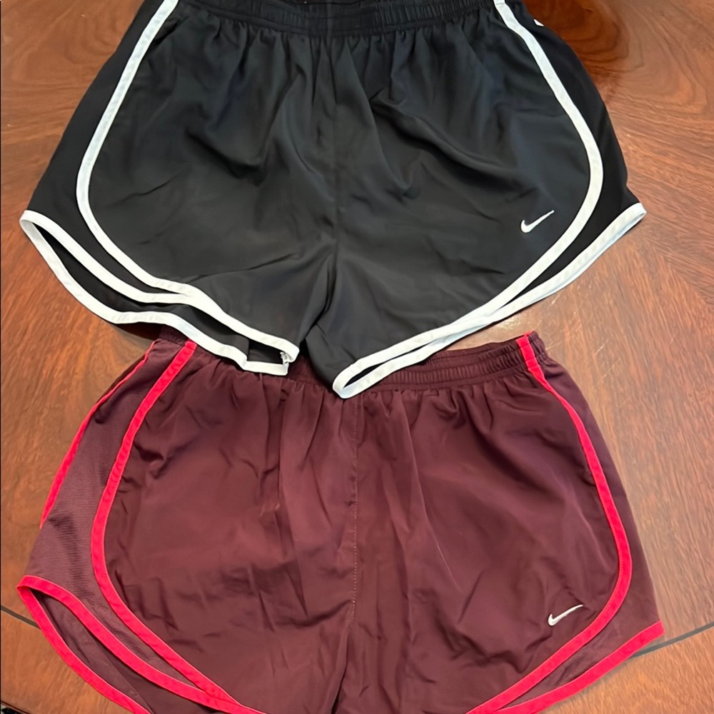 Nike Black and Burgundy Athletic Shorts Set
